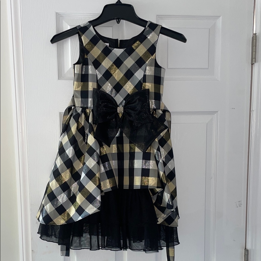 Bonnie Jean Black and White Checkered Dress